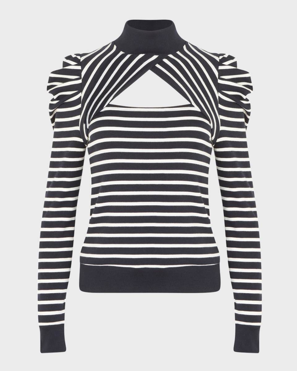 Claire Striped Cutout Pullover